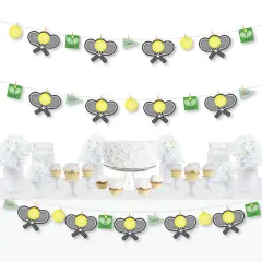 Big Dot of Happiness You Got Served - Tennis - Baby Shower or Tennis Ball Birthday Party DIY Decorations - Clothespin Garland Banner - 44 Pieces