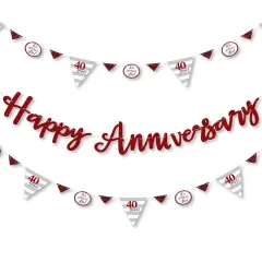 Big Dot of Happiness We Still Do - 40th Wedding Anniversary - Party Letter Banner Decoration - 36 Banner Cutouts and Happy Anniversary Banner Letters