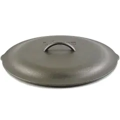 Lodge 12 Inch Cast Iron Lid. Classic 12-Inch Cast Iron Cover Lid with Handle and Interior Basting Tips.