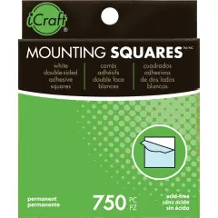 iCraft Mounting Squares 750/Pkg-White .5"