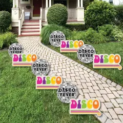 Big Dot of Happiness 70's Disco - Disco Ball Lawn Decorations - Outdoor 1970's Disco Fever Party Yard Decorations - 10 Piece