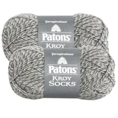 (Pack of 2) Patons Kroy Socks Yarn-Grey Marl