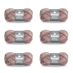 Patons Kroy Socks Brown Rose Marl Yarn - 6 Pack of 1.75oz/50g - Blended Fiber - 1 Super Fine - 166 Yards - Knitting/Crochet