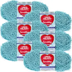Multipack of 6 - Red Heart Scrubby Yarn-Glacier