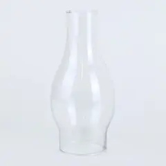 Clear Glass Lamp Chimney, Replacement Hurricane Globe Measures 2 7/8 Inch Diameter Base x 8 3/8 Inches High for Oil or Kerosene Lanterns