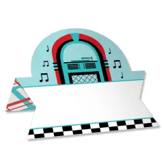 Big Dot of Happiness 50&rsquo;s Sock Hop - 1950s Rock N Roll Party Tent Buffet Card - Table Setting Name Place Cards - Set of 24