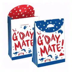 Big Dot of Happiness Australia Day - G&rsquo;Day Mate Aussie Party Gift Favor Bags - Party Goodie Boxes - Set of 12