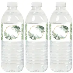 Big Dot of Happiness Boho Botanical - Greenery Party Water Bottle Sticker Labels - Set of 20