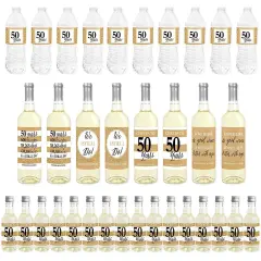 Big Dot of Happiness We Still Do - 50th Wedding Anniversary - Anniversary Party Decorations - Beverage Bar Kit - 34 Pieces