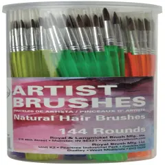 Royal & Langnickel(R) Natural Camel Hair Brush Assortment-144pc Canister