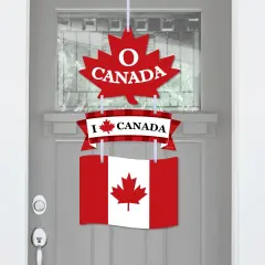 Big Dot of Happiness Canada Day - Hanging Porch Canadian Party Outdoor Decorations - Front Door Decor - 3 Piece Sign