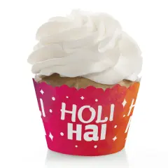 Big Dot of Happiness Holi Hai - Festival of Colors Party Decorations - Party Cupcake Wrappers - Set of 12
