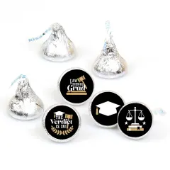 Big Dot of Happiness Law School Grad - Future Lawyer Graduation Party Round Candy Sticker Favors - Labels Fits Chocolate Candy (1 sheet of 108)