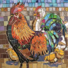 Sunsout Stained Glass Chickens 1000 pc Jigsaw Puzzle 70708