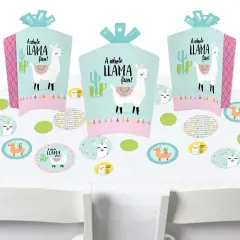 Big Dot of Happiness Whole Llama Fun - Llama Fiesta Baby Shower or Birthday Party Decor and Confetti - Terrific Table Centerpiece Kit - Set of 30