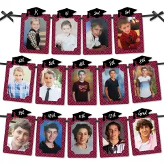 Big Dot of Happiness Maroon Grad - Best is Yet to Come - DIY Burgundy Graduation Party Decor - K-12 School Picture Display - Photo Banner