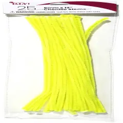 CousinDIY Chenille Stems 6mmx12" 25/Pkg-Yellow