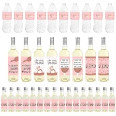 Big Dot of Happiness Bride Squad - Rose Gold Bridal Shower or Bachelorette Party Decorations - Beverage Bar Kit - 34 Pieces