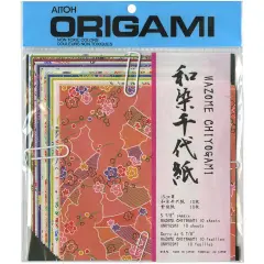 Aitoh Origami Paper 5.875"X5.875" 20/Pkg-Wazome Chiyogami Unryushi