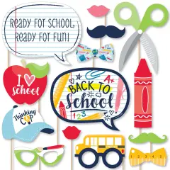 Big Dot of Happiness Back to School - First Day of School Classroom Decorations and Photo Booth Props Kit - 20 Count