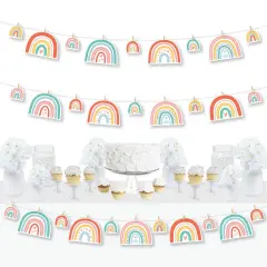 Big Dot of Happiness Hello Rainbow - Boho Baby Shower and Birthday PartyDecor - Clothespin Garland Banner - 44 Pieces