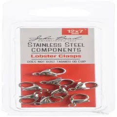 John Bead Stainless Steel Lobster Clasp 8/Pkg-12x7mm