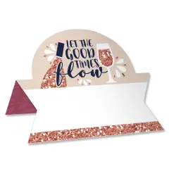 Big Dot of Happiness But First, Wine - Wine Tasting Party Tent Buffet Card - Table Setting Name Place Cards - Set of 24