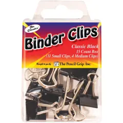 The Pencil Grip Binder Clips 15/Pkg-Black
