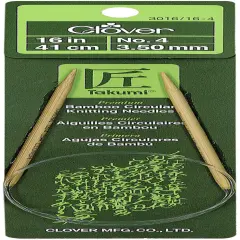 Takumi Bamboo Circular Knitting Needles 16"-Size 4/3.5mm