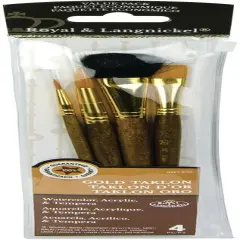 Royal & Langnickel(R) Gold Taklon Value Pack Brush Set-4/Pkg