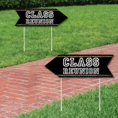 Big Dot of Happiness Reunited - School Class Reunion Party Sign Arrow - Double Sided Directional Yard Signs - Set of 2