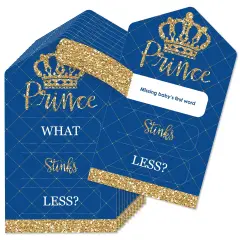 Big Dot of Happiness Royal Prince Charming - Baby Shower Game Pickle Cards - Conversation Starters Pull Tabs - Set of 12