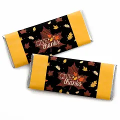 Big Dot of Happiness Give Thanks - Candy Bar Wrapper Thanksgiving Party Favors - Set of 24
