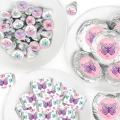 Big Dot of Happiness Beautiful Butterfly - Floral Baby Shower or Birthday Party Candy Favor Sticker Kit - 304 Pieces
