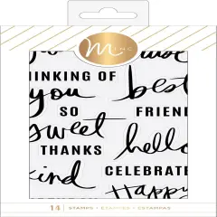 Heidi Swapp Minc Clear Stamps 14/Pkg-Sentiments