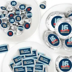 Big Dot of Happiness Boy 16th Birthday - Sweet Sixteen Birthday Party Candy Favor Sticker Kit - 304 Pieces
