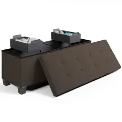 StorageBud Storage Ottoman Bench with Storage Bins