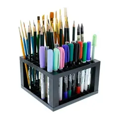 96 Hole Plastic Pencil & Brush Holder - Desk Stand Organizer Holding Rack for Pens, Paint Brushes, Colored Pencils, Markers
