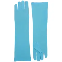 Adult Blue Opera Super Hero Costume Formal Elbow Length Long Dress Gloves
