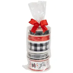 Northlight Set of 5 Snowman Matching Themed Wired Craft Christmas Ribbons 1.5" x 3 Yards Red