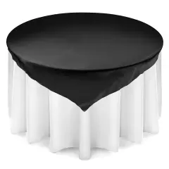 Lann's Linens Satin Wedding Table Overlay - Tablecloth Topper (72" Square)