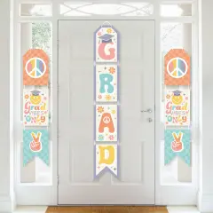 Big Dot of Happiness Groovy Grad - Hanging Vertical Paper Door Banners - Hippie Graduation Party Wall Decoration Kit - Indoor Door Decor