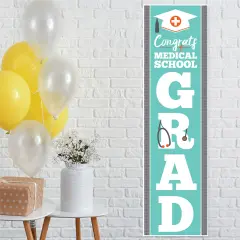 Big Dot of Happiness Medical School Graduation Party Door Decoration - Vertical Banner