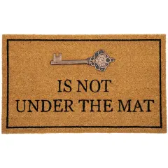 Northlight Key is Not Under the Mat Coir Outdoor Doormat 18" x 30" Brown