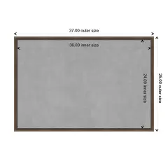 Hardwood Wedge Wood Framed Magnetic Board Hardwood Wedge Mocha
