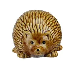 Roman 3.5" Pudgy Pals Relaxed Spined Tan Porcelain Hedgehog Table Top and Garden Figure Brown