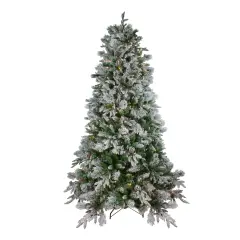 Northlight Real Touch&trade;️ Pre-Lit Full Flocked Rosemary Emerald Angel Pine Artificial Christmas Tree - 6.5' - Clear LED Lights Green
