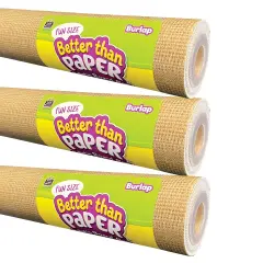 Fun Size Better Than Paper&reg; Bulletin Board Roll, 18" x 12', Burlap, Pack of 3