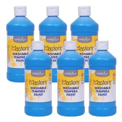 Little Masters&reg; Washable Tempera Paint, Light Blue, 16 oz., Pack of 6