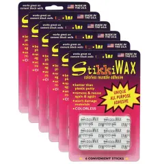 StikkiWAX&trade; Adhesive Bars/Sticks, 6 Per Pack, 6 Packs